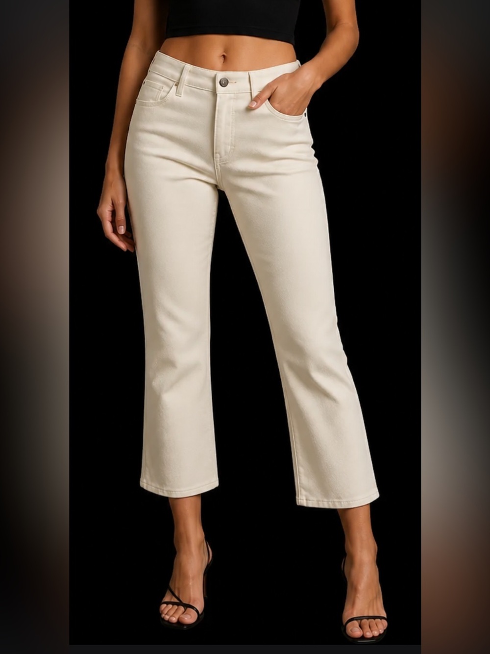 Edwin | Women’s Edwin Resort Jeans | Cream Cropped Jeans NWOT Size 12